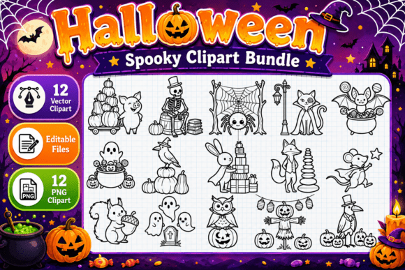 Download Halloween Spooky Clipart Bundle - Spooky clipart Collection